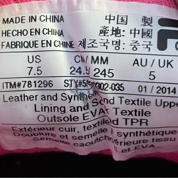 Fila Womens Hyper Split Performance Sneaker Black Pink size : 7.5 - Picture 10 of 11